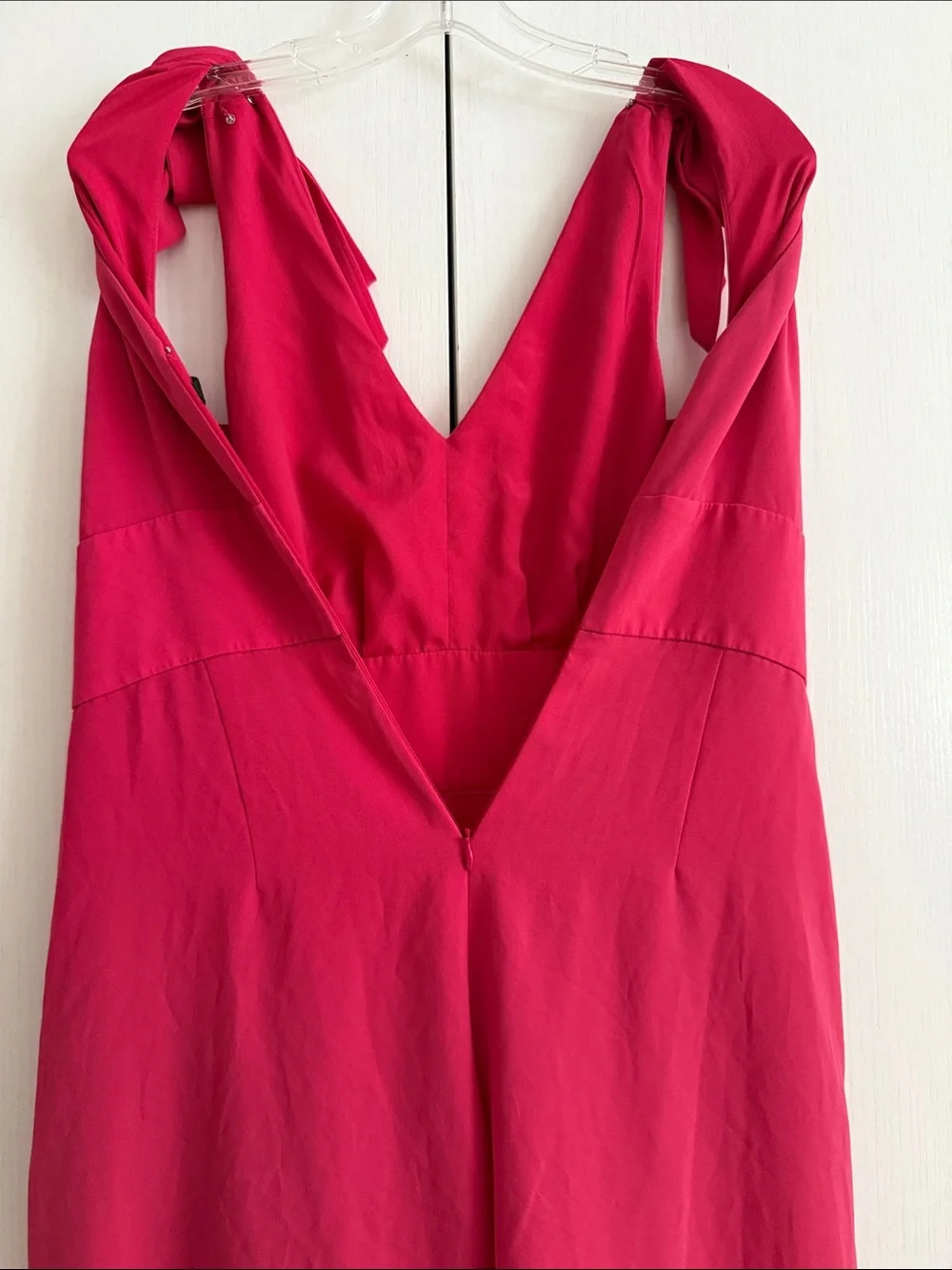 J.Crew Drapey Tie-Shoulder Jumpsuit Wide Leg Fuchsia/Pink Sleeveless Sz 4 Formal
